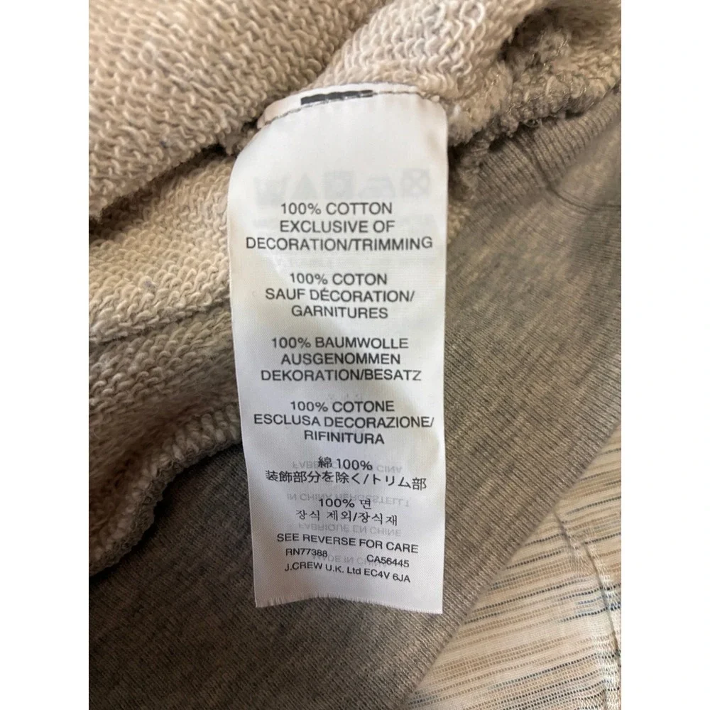 J.Crew Women Heather Gray Floral Lace Embroidered Cotton Sweatshirt Size Medium
